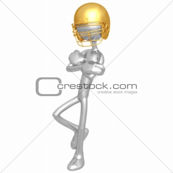 Football Player Leaning