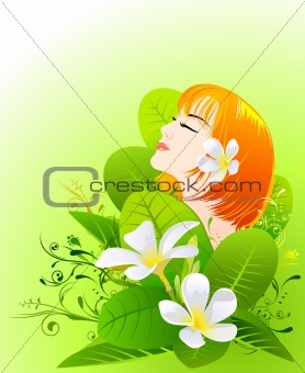 girl spa vector illustration