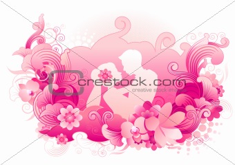 wedding pink vectors illustration