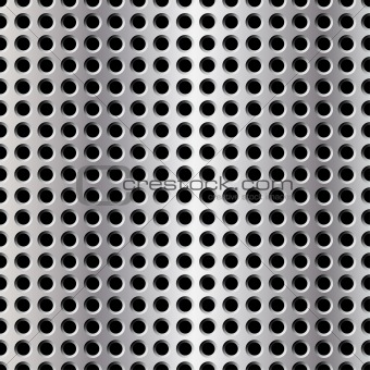 Seamless vector illustration of perforated metal plate