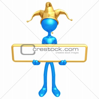 Jester Holding Sign