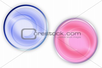Two varicoloured buttons for the design of site