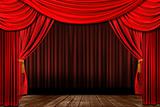 Dramatic red old fashioned elegant theater stage