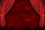 Stage Theater Drapes With Dramatic Lighting 