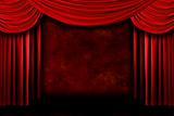 Background of Red Stage Theater Drapes