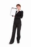 businesswoman with board
