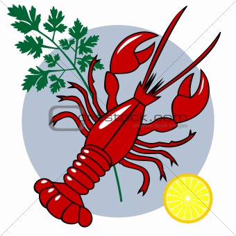 Red lobster dinner vector composition