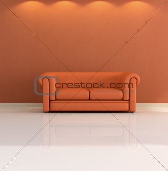 orange classic couch