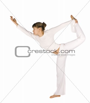 Nice girl is stretching