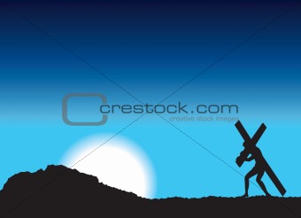 Jesus carries cross