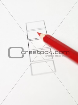 Red pen and checkboxes