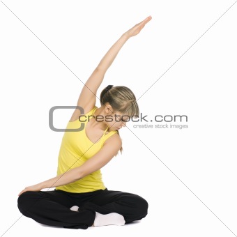 Fitness girl stretching