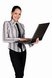 Smiling businesswoman with laptop
