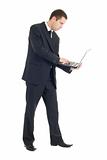 Youn businessman with notebook