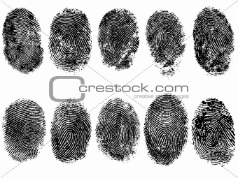Single black fingerprint - simple monochrome image