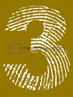 Fingerprint Alphabet - Number 3