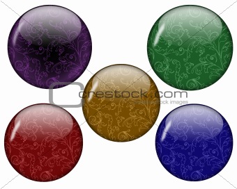 Varicoloured balls with a pattern