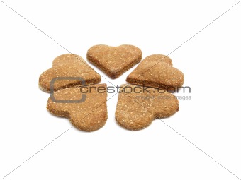 Selfmade wholemeal-hearts for dogs