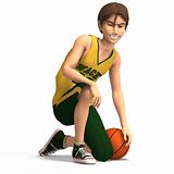 young man in basketball clothes