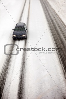 Car in Snow Storm
