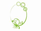 floral in green oval frame theme, vector illustration