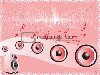 funky speaker on disco background, wallpaper