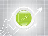 glossy icon business graph in web 2.0 style, banner