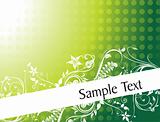 gradient green filigree floral frame for sample text