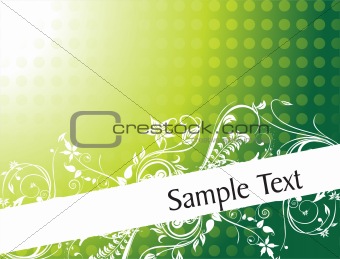 gradient green filigree floral frame for sample text