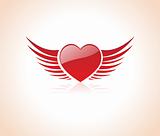 gradient red heart-angel with wings, bannergradient red heart-angel with wings, banner