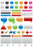 Collection of brightly colored, glossy web elements