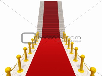 Ladder with a red carpet