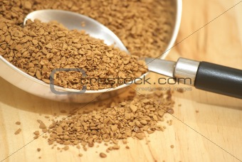 coffee granules, spoon