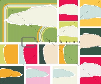 Vector ripped paper set