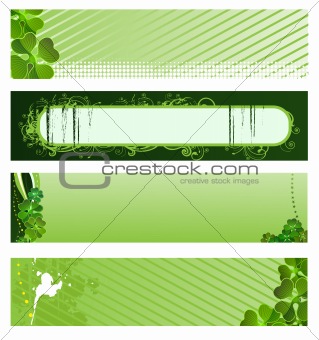 Set of vector green banners 