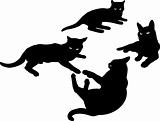 Siluets (silhouettes) of cats