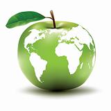 environmental earth concept / apple with earth map