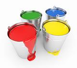 Buckets with a paint