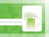 abstract green background with patrick mug