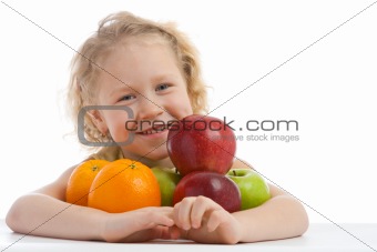 Girl with fruit 