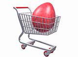 Stylized shopping cart with Giant Egg