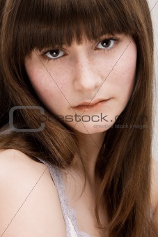 Young girl with freckles