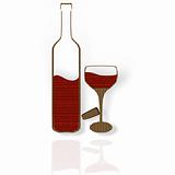 Cardboard Red Wine Glass And Bottle