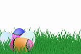 Easter Eggs And Grass