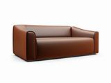 Brown sofa over white
