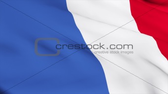 Highly Detailed 3d Render of the French flag
