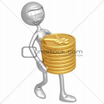 Smiling With Gold Yen Coins