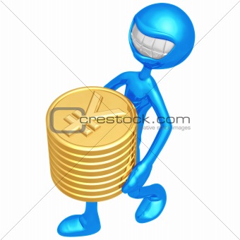 Smiling With Gold Yen Coins