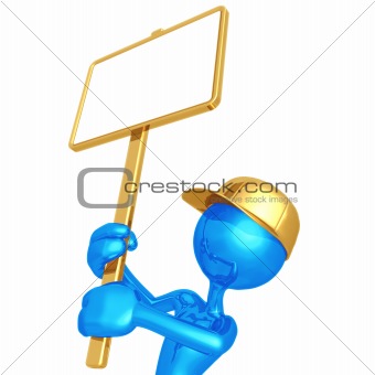 Holding Picket Sign