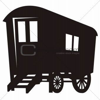 Gypsy caravan wagon silhouette